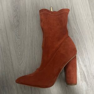 Orange boot heels